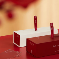 Emballage de boîte à tiroir coulissant rigide avec logo personnalisé pour boîte cadeau à dessert avec ruban
