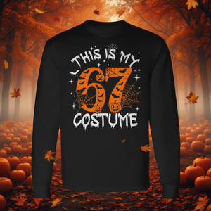 C'est mon costume d'Halloween 67, t-shirt à manches longues avec citation de meme 6 7 - Product Image 3