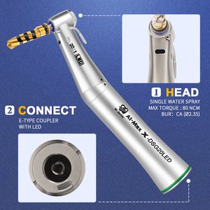 Pieza de mano de contraángulo LED 80 Ncm con reducción de 20:1 de implante <span class=keywords><strong>Dental</strong></span>, pieza de mano fácil de desmontar para cirugía - Product Image 3