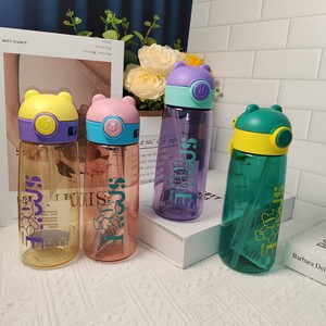 MeiSD Space Cup 520Ml Push Button Student Water Bottle Cartoon Design Bpa Free <b>Plastic</b> <b>Drinkware</b> - Product Image 5