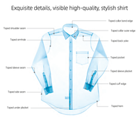 Chemises d'affaires sur mesure pour hommes, 100 % coton à fibres longues, tissu infroissable, coupe ajustée sur mesure, MOQ 1 pièce, col boutonné