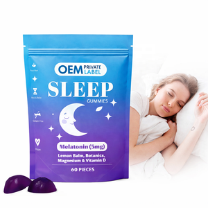 Gummies OEM 5mg pour le sommeil au mélisse, supplément botanique de <span class=keywords><strong>magnésium</strong></span> et de vitamine <span class=keywords><strong>D</strong></span>, mélatonine pour le sommeil, l'humeur et la relaxation - Product Image 1