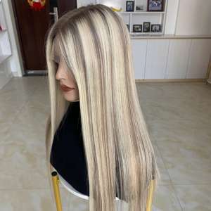 Perruque médicale Lace Top Full Cap Cheveux humains européens de luxe naturels Cheveux vierges à cuticules Perruques pour femmes Amincissement des cheveux Prêt à expédier - Product Image 3