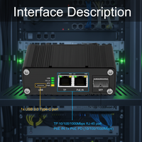 Switch PoE PD Industrial con Entrega de Energía USB C de 60W para Conectividad de Laptop y Tablet, Fibra SFP, 2 Puertos RJ45, Extensión de Red