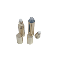 Botol Vakum Elektroplating AS Berjendela 15ml 30ml 50ml, Botol Pompa Tanpa Udara Perak dan Emas, Botol Mini Krim Perawatan Kulit