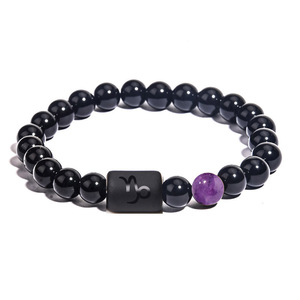 Oroscopio de óscopo de 8mm, 12 C, bsidian emaematite nynyx igiger Ye EADS tretretch racracelet odiodiac - Product Image 6