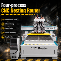 Routeur CNC de nesting à quatre processeurs Shandong Chenmai, machine robuste avec corps stable et précision élevée pour le fraisage de panneaux de portes d'armoires