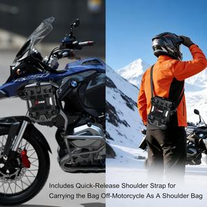 Sacoche latérale de <span class=keywords><strong>moto</strong></span> entièrement étanche à dégagement rapide, pour outils et accessoires de <span class=keywords><strong>moto</strong></span>, avec support rigide et bandoulière - Product Image 2