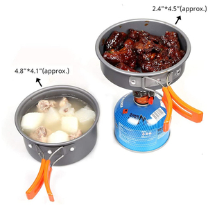 Trọng lượng nhẹ Backpacking cookset cắm trại lộn xộn Kit với Bug Out túi đi bộ đường dài nấu ăn ngoài trời thiết bị du lịch bánh - Product Image 2