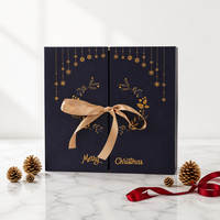 Boîte pliable en papier pour accessoires capillaires, anniversaire, Noël, boîte cadeau rigide pliable, boîte à double porte pliable pour la veille de Noël