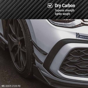 Kit de Carrocería Aerodinámico de Fibra de Carbono Seca para Golf8 GTI, Accesorios, Piezas, Parachoques Delantero, Alerones Laterales, 8 Alerones para <span class=keywords><strong>Volkswagen</strong></span> VW 2021-2023 - Product Image 3