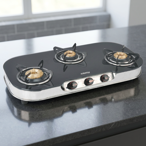 Nouveauté KIMATSU Plaque de cuisson à gaz 3 brûleurs avec affichage numérique en verre, protection anti-extinction de flamme, allumage électronique, certifiée CE - Product Image 2