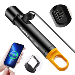 Cross Border Outdoor Camping Multi Functional Led Zoom <b>Flashlight</b> With Hook White Laser High Intensity <b>Rechargeable</b> Battery - Product Image 1