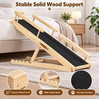 Rampe d'escalier pour chien en bois réglable, surface antidérapante, housse amovible et lavable, protection portable pour chiots et chiens âgés, usage intérieur