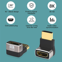 Adaptador HDTV 8K con Soporte de 90 Grados, Compatible con 8K60Hz, 4K120Hz, Conector HDTV 2.1 Macho a Hembra, para Laptop, PC, Monitor, TV, Proyector