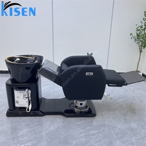 Kisen Electric <b>Massage</b> Shampoo Chair Bed Custom logo <b>Set</b> for Hair Salon Furniture with Station Backwash Sink and Basin for Sale - Product Image 3