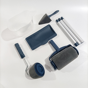 Nouvel ensemble d'outils de <span class=keywords><strong>peinture</strong></span> murale DIY 7 pièces <span class=keywords><strong>Rouleau</strong></span> auto-absorbant Tige télescopique Brosse à poils naturels Plastique Personnalisable OEM - Product Image 2