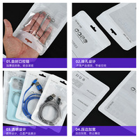 Coque de téléphone en plastique universelle avec logo personnalisé Sac à fermeture éclair auto-scellant pour écouteurs Ordinateur