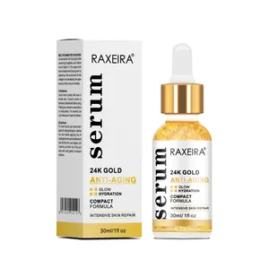 Serum Label pribadi 24k Serum emas wajah terbaik Anti Penuaan Serum Wajah emas 24k keriput pemutih Korea asli