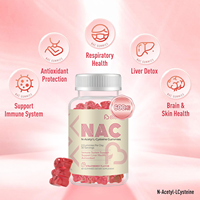Gummies de NAC (N-acétylcystéine) 600 mg, marque privée OEM, compléments végétaliens purs, saveur fraise naturelle, antioxydant pour adultes