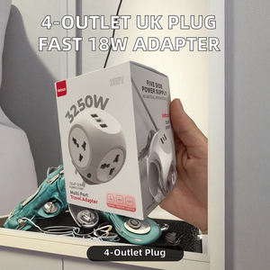 4-Outlet UK <b>Plug</b> Travel <b>Adapter</b> Type-C Port Fast Wall Charger for Mobile Phones Laptops Earphones Smart Watch-18W Output <b>Power</b> - Product Image 4