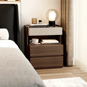 Comodino in Legno Massello Compatto di Nuova Produzione, Design Minimalista Salvaspazio per Camera da Letto, Hotel e <span class=keywords><strong>Arredamento</strong></span> Domestico - Product Image 1