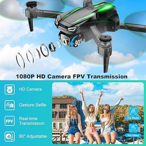 โดรนติดกล้อง 1080P HD FPV มอเตอร์ไร้แปรงถ่าน ควอดคอปเตอร์บังคับวิทยุ พับเก็บได้ สำหรับเด็ก ผู้ใหญ่ มือใหม่ ถ่ายเซลฟี่ด้วยท่าทาง ตั้งค่าจุดหมาย - Product Image 4