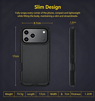 Funda Protectora HUAYUAN Negra, Azul y Transparente, Resistente, Delgada y Robusta para Tecno Spark 10, 20, Spark Go 2025 Pro, Híbrida de PC y TPU