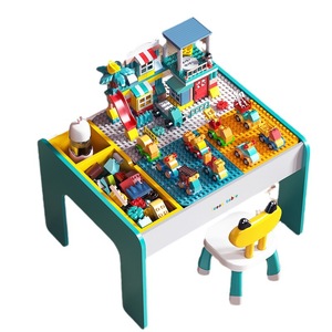 <span class=keywords><strong>Table</strong></span> <span class=keywords><strong>de</strong></span> construction en bois multifonctionnelle, jouets éducatifs compatibles avec les blocs <span class=keywords><strong>de</strong></span> taille pour enfants <span class=keywords><strong>de</strong></span> 4 à 6 ans, assemblée - Product Image 5