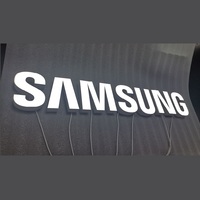 Enseignes lumineuses 3D personnalisées 2025 en ABS moulé par injection, éco-responsables, avec éclairage frontal Samsung Topper Sign pour bureau, DC12V CE