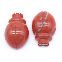Ornement Artisanal Coccinelle en Cristal de Quartz Rose Naturel et Jaspe Rouge Sculpté Écologique Jingfa Crystal 1 pouce, Reiki, à Collectionner