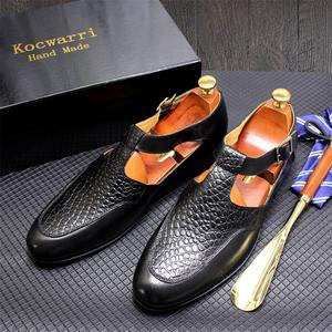 Zapatos de Cuero para Hombre con Estampado de Avestruz, Clásicos y Lujosos, con Hebillas Ajustables y Punta en Pico, para Fiestas y Bodas - Product Image 4