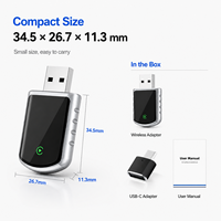 Adaptador Inalámbrico CarPlay Android Auto, Dongle USB, Convierte de Cableado a Inalámbrico, WiFi 5GHz, Bluetooth 5.0, Actualización OTA