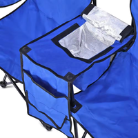 Nouvelle chaise de plage de loisirs d'extérieur, chaise pliante portable pour le camping, chaise double avec pare-soleil et sac isotherme, mobilier d'extérieur léger