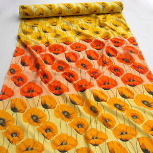 Floral <b>Poppy</b> Print Modal Satin <b>Fabric</b> 43/44 Woven Lightweight Sheer Silk Cotton Home Textile Scarves Shawls Women Suit Dress - Product Image 1