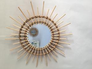 Miroir en bois et en herbe tressée du <span class=keywords><strong>Maroc</strong></span>, décoration murale pour salon, canapé, fond de mur, porche, mur de lit, décoration murale pour séjour, décorations suspendues - Product Image 6