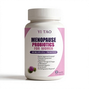 Private Label <b>Menopause</b> Probiotics for Women 40 Billion CFUs Prebiotics Digestive Gut Health Supplement OEM Capsules 60 Count - Product Image 1