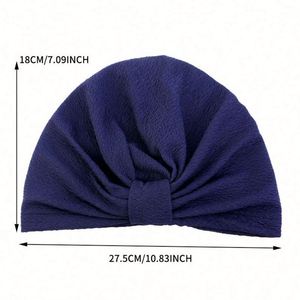 Turban pour femme prêt à expédier, multifonctionnel, en polyester, noué, torsadé, couleur unie, pré-noué, élastique, de haute qualité - Product Image 4