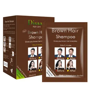Shampooing professionnel de teinture de cheveux de couleur brune naturelle douce de prix usine pour la teinture de cheveux gris et de cheveux blancs