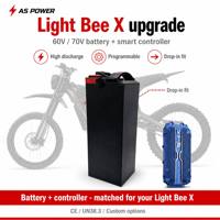 Batterie E-Moto Ansen AS-LBX-7250 60V 70V avec Kit Contrôleur Intelligent, Pack Liquide Haute Décharge Amélioré, Compatible Light Bee X