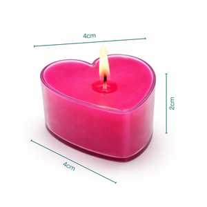 Set di candele rosa a forma di cuore, 8 pezzi, decorazione romantica per la festa di San Valentino - Product Image 3
