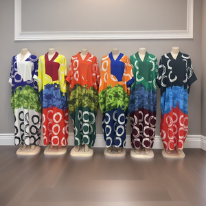 فستان إسلامي فضفاض جديد بالجملة للشرق الأوسط، مقاس كبير، تصميم عصري برقبة على شكل V مع طباعة - Product Image 4