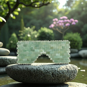 Anti Aging göz cilt bakımı uyku yeşil aventurin göz maskesi doğal kristal soğutma uyku göz maskesi - Product Image 1