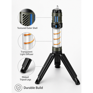 XR-101 Wiederaufladbare LED Camping-Mückenkiller-Lampe Typ-C Outdoor-Laterne Taschenlampe Stativ-Haken Magnet IP65-Zertifiziert 6000K CE - Product Image 5