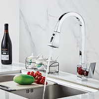 Robinet de cuisine en laiton à montage sur plan, eau chaude et froide, mitigeur rotatif, design moderne pour usage hôtelier, vente en gros, directement de l'usine