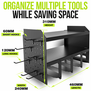 4 Layer Floating Power Tool Pegboard Storage Durable Drills Tools Holder Metal Heavy Power Organizer Garage Wall Mounted Racks - Product Image 3