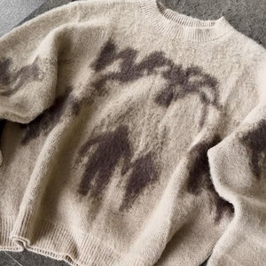 Maglione Vintage Aderente di Alta Qualità <span class=keywords><strong>con</strong></span> <span class=keywords><strong>Maniche</strong></span> Lunghe a Campana, Stampa Digitale Grafica <span class=keywords><strong>Bianca</strong></span>, Design Personalizzato Effetto Ghiaccio - Product Image 2