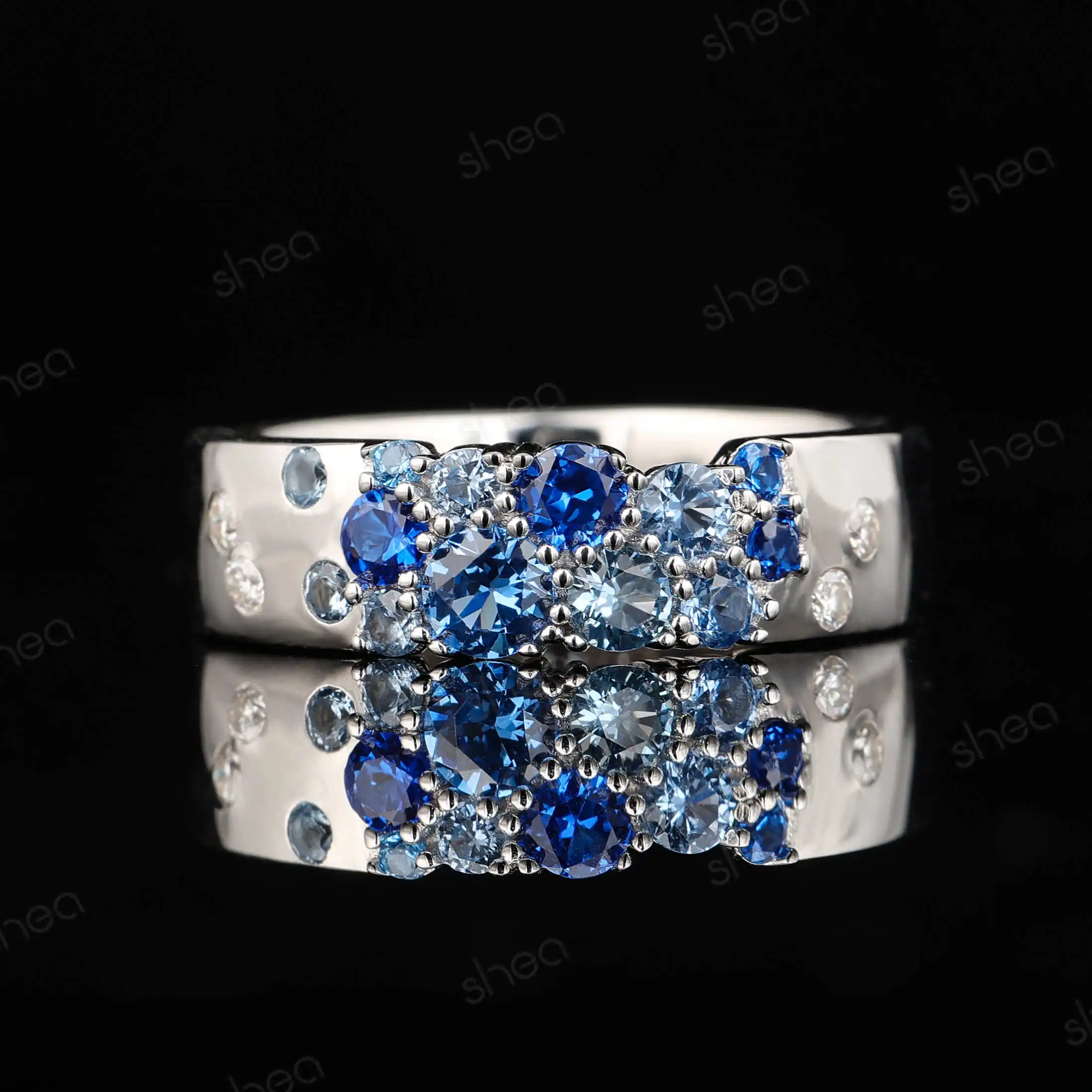 Fabrika Outlet toptan fiyat 925 gümüş 3CT yuvarlak parlak kesim safir mozanit Vintage nişan yüzüğü güzel takı kadınlar