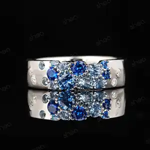 Factory Outlet Wholesale Price 925 Silver 3CT Round Brilliant Cut Sapphire Moissanite Vintage Engagement Ring Fine Jewelry Women