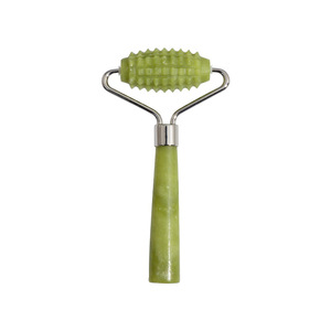 Set de Rodillo Facial y Gua Sha de Cuarzo Rosa y Jade Verde al por Mayor para DIY con Logotipo Personalizado - Product Image 1